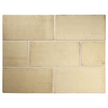 Tiepolo 2" x 4" ceramic field tile in Linen with a gloss finish.