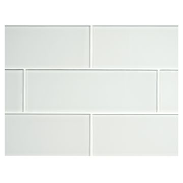 3" x 9" glass subway tile in Hison color with a natural finish.