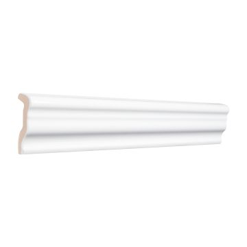 2" x 12" Chair Rail ceramic molding in Blanco Light with a gloss finish.