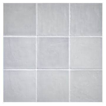 4-3/4" Square ceramic Zellige tile in Grey It Be with a gloss finish.
