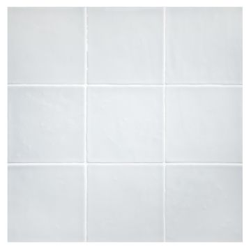 4-3/4" Square ceramic Zellige tile in Hinton Grey with a gloss finish.