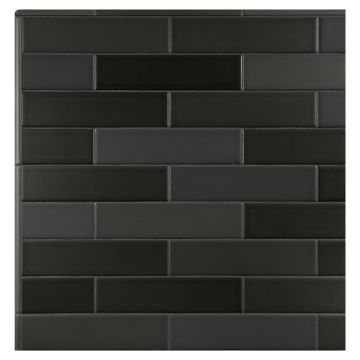 2-1/2" x 10" Field Tile | Black X Sixteen - Matte | True Tile Made in the Shade X 16 Porcelain Series
