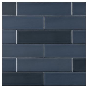 True Tile Made in the Shade Porcelain 2-1/2" x 10" Tile in Twi Blue X Sixteen with Matte finish.