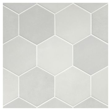 True Tile Made in the Shade Porcelain 5-1/2" Hexagon in Cas Grey X Sixteen with Matte finish.