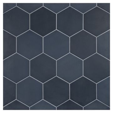 5-1/2" Hexagon Tile | Twi Blue X Sixteen - Matte | True Tile Made in the Shade X 16 Porcelain Series