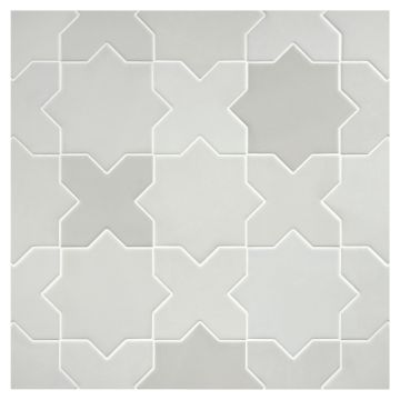Star X Cross Tile | Cas Grey X Sixteen - Matte | True Tile Made in the Shade X 16 Porcelain Series