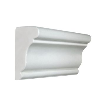Vermeere Grande Rail Cap ceramic molding in Light Ocean Breeze gloss.