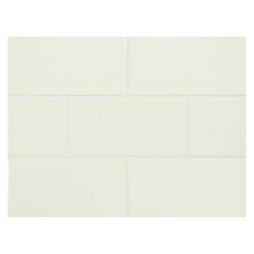 Vermeere 3" x 6" ceramic subway tile in Muslin with a gloss finish.