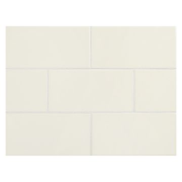 Vermeere 3" x 6" ceramic subway tile in Ice Cream with a gloss finish.
