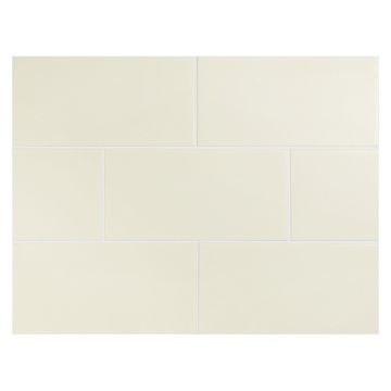 Vermeere 3" x 6" ceramic subway tile in Cream with a matte finish.