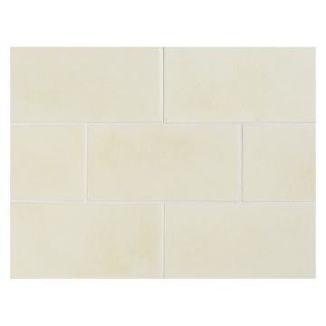 Vermeere 3" x 6" ceramic subway tile in Dark Golden Yellow with Old World Crackle finish.