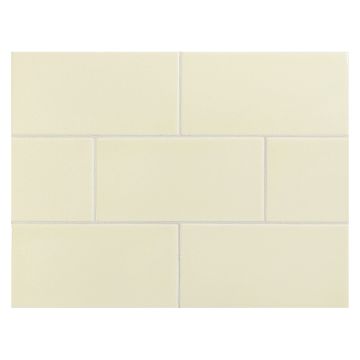 Vermeere 3" x 6" ceramic subway tile in Angel with a gloss finish.