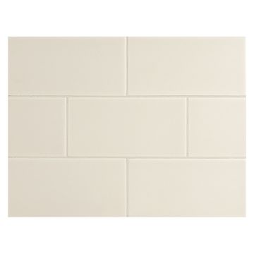 Vermeere 3" x 6" ceramic subway tile in Stone with a matte finish.