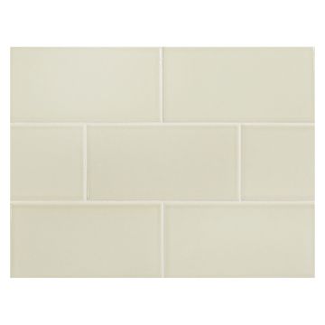 Vermeere 3" x 6" ceramic subway tile in Linen with a gloss finish.