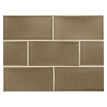 Vermeere 3" x 6" ceramic subway tile in Slate Brown with a crackle finish.