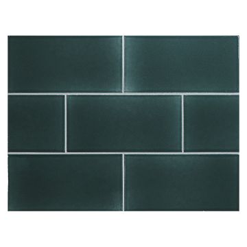 Vermeere 3" x 6" ceramic subway tile in Admiral with a gloss finish.