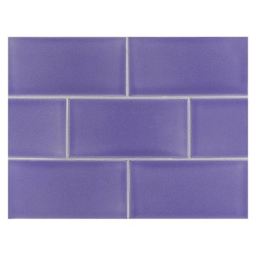 Vermeere 3" x 6" ceramic subway tile in Light Royal Blue with a gloss finish.