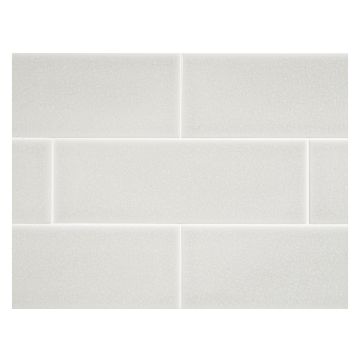 3" x 9" ceramic tile in Seff Grey color with Deep Glaze crackle finish.