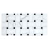 1-1/8" x 2" Basketweave w/ 3/8" Dot | Statuary - Black Dot - Polished | Marble Mosaic