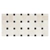 1-1/8" x 2" Basketweave w/ 3/8" Dot | Bourges Beige - Black Dot - Polished | Marble Mosaic
