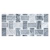 1-1/8" x 2" Basketweave w/ 3/8" Dot | Bardiglio Turno - Carrara Dot - Polished | Marble Mosaic