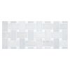 1" x 2" Basketweave w/ 3/8" Dot | Blue Caress - White Whisp Dolomiti Dot - Polished | Marble Mosaic