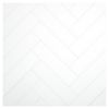 1-1/2" x 6" Herringbone Harmony | Crystallized Thassos Glass - Polished | Glass Mosaic Tile