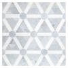 Mercator | Blue Caress Light Polished - Thassos - Carrara Claro Light - Honed | Visual Dimensions Marble Mosaic