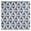 Amberton Weave | Carrara - Bardiglio Light - Bardiglio Impresso - Basalt - Polished | Visual Dimensions Marble Mosaic