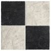 8" x 8" Checkerboard | Gris Specciale - Azul Noir - Hand Burnished | Chateau Lisbon Collection