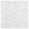 1/4" x 2-7/8" HerringStone | White Whisp Dolomiti Honed - Blue Caress Light & Calacatta Gold - Polished | Marble Mosaic Tile