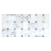 1-1/8" x 2" Basketweave w/ 3/8" Dot | Calacatta - Oceanus Green Dot - Polished | Marble Mosaic