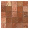 1" x 1" Square | Orion Red - Honed & Filled | Travertine Mosaic Tile