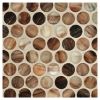 3/4" Penny Round | Cypress Brown - Silk | Zumi Structured Glass Mosaic