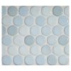 1" Penny Round | Light Agua - Gloss | Glazed Porcelain Mosaic Tile
