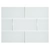 3" x 6" Subway Tile | Zircon White - Gloss | Phenomena Glass Collection
