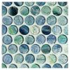 3/4" Penny Round | Elbeon - Natural | Zumi Structured Glass Mosaic