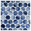 3/4" Penny Round | Antiny - Natural | Zumi Structured Glass Mosaic