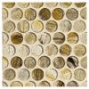 3/4" Penny Round | Ton - Natural | Zumi Structured Glass Mosaic