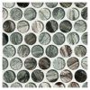3/4" Penny Round | Nikael - Natural | Zumi Structured Glass Mosaic