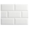 3" x 6" Beveled Tile | White - Crackle | Bridgehampton Ceramic Collection