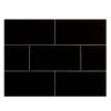 3" x 6" Field Tile | Black - Gloss | Nori Ceramic Collection