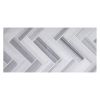 1" x 4" Herringbone | Grey Striato - Polished | Marble Mosaic Tile