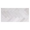 1" x 4" Herringbone | Angel Breath Grey - Polished | Marble Mosaic Tile