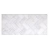 1" x 2" Herringbone | White Blossom - Polished | Marble Mosaic Tile