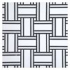 2-1/2" x 3-3/8" Large Linear Weave w/ 3/8" Dot | Thassos - Nero Marquina - Polished | Marble Mosaic