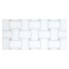 1-1/8" x 2" Basketweave w/ 3/8" Dot | Thassos - Bourges Beige Dot - Polished | Marble Mosaic