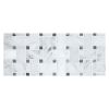 1-1/8" x 2" Basketweave w/ 3/8" Dot | Carrara - Bardiglio Turno Dot - Honed | Marble Mosaic