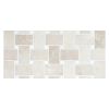 1-1/8" x 2" Basketweave w/ 3/8" Dot | Bourges Beige - Thassos Dot - Polished | Marble Mosaic
