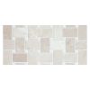 1-1/8" x 2" Basketweave w/ 3/8" Dot | Bourges Beige - Thassos Dot - Honed | Marble Mosaic